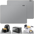 FLASLD 2Pack Heat Resistant Mat for Air Fryer Site on, 16"X24" Fireproof Silicone Mats for Kitchen Counter, Countertop Protector, No-slip and Waterproof Gray by FLASLD