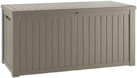 Outdoor Storage Box, 200 Gallon Waterproof Deck Box, Premium Hydraulic Cushion Storage Chest, High-Load Lockable Two-Seater Patio Storage Bench, Large Country Estate, Grey by GraceYourYard