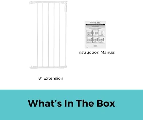 Toddleroo by North States - 6-Bar Extension for Deluxe Décor Gate: 15 Inch Baby Gate Extension - Add Up to 6 Extenders - White - Image 3
