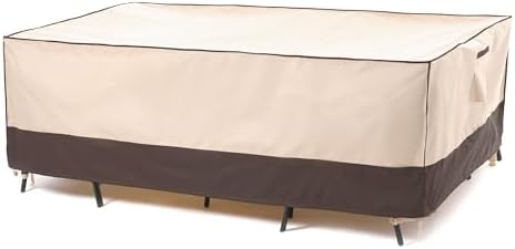 F&J Outdoors Patio Furniture Cover, Beige + Coffee, 62"W x 42"D x 27.5"H by FJOutdoors