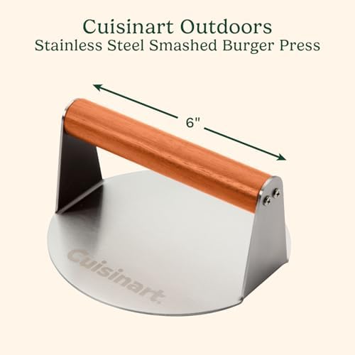 Cuisinart 6" Stainless Steel Smashed Burger Press, Juicy and Crispy Burgers for BBQs, Cookouts, Round (Pack of 3) - Image 2
