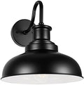 Outdoor Barn Light Outdoor Wall Sconce Farmhouse Exterior Wall Mount Light Vintage Outside Lighting Fixture Industrial Black White Lantern for Porch, Entryway, Garage, 1 Pack by Diyel