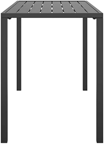 Patio Dining Table Anthracite 43.3x21.3x27.6 Inches Steel Outdoor Garden Table with Slatted Design, Powder Coated & E-Coated for Durability, Modern Backyard Furniture - Image 4