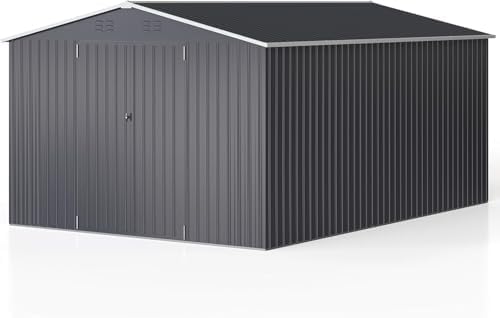 WKM 10x14 FT Outdoor Storage Shed for Backyard, Patio Lawn, Black - Image 2