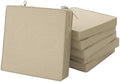 Outdoor Chair Cushions, Water-Resistant & Fade-Resistant, Patio Furniture Square Seat Replacement Chair Pads with Ties, Removable Cover, Non-Slip Bottom, Set of 6, 19 x 19 Inch, Natural by Unknown