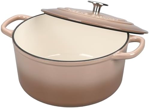 EDGING CASTING Enameled Cast Iron Dutch Oven with Sourdough Bread Baking Kit, Bread Dutch Oven with Lid, Includes Proofing Basket & Baking Tools, 5qt, Mocha - Image 6
