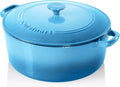 Cuisinart Chef's Classic Enameled Cast Iron Dutch Oven with Lid, Porcelain Enameled Interior, Oven Safe, Induction Compatible, 7-Quart, Round, Blue Gradient by Cuisinart