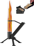 CHARMELEON Stainless Steel Pellet Stove&Wood Pellet Fire Pits for Outside – 51In Wood Pellet Heater–Outdoor Fire Pit for Backyard – Fireplace for Camping Patio Garden Picnic(Glass Tube-39.3In) by OutdoorLivingSpaceExplorer