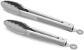 2 Pack Silicone Kitchen Tongs, 9 & 12 Inch, Stainless Steel, Grey by ALLWIN-HOUSEWARE