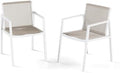 ZANDOR Outdoor Patio Dining Chairs Set of 2,Aluminum Patio Dining Chairs with Armrests, All-Weather Furniture for Lawn,Garden,Yard, Poolside and Indoor,White by ZANDOR%7CGoodtimesstartoutside