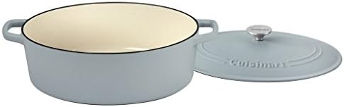 Cuisinart Chef's Classic Enameled Cast Iron Dutch Oven with Lid, Porcelain Enameled Interior, Oven Safe, Induction Compatible, 7-Quart, Oval, Matte Grey - Image 2