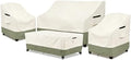 Rileytee Patio Furniture Cover Set, 600D Heavy Duty Waterproof 4-Piece Outdoor Furniture Covers, Fits Patio Loveseat, Chair and Coffee Table (White&Grayish Green,X-Large) by Rileytee