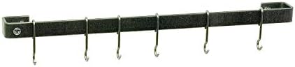 Enclume Handcrafted 18" Wall Rack Utensil Bar w 6 Hooks Hammered Steel - Image 2