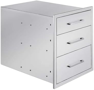 Outdoor Kitchen Drawers,Stainless Steel BBQ Drawer 3-Drawer, 16" W x 21" H x 23" D Flush Mount Triple Access Drawer for Outdoor Kitchen,BBQ Island - Image 7