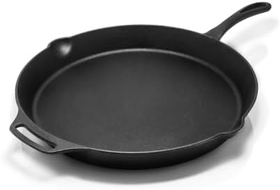 Petromax Cast Iron Fire Skillet for Kitchen or Camping, Pre-Seasoned Cookware for Campfire or Home Oven and Stove, Conducts Heat Evenly, Long Handle, 16" by Petromax