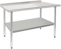 HARDURA Stainless Steel Prep & Work Table 30 x 48 Inches Backsplash by HARDURA