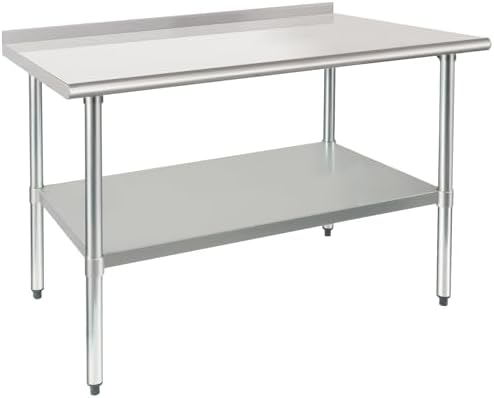 HARDURA Stainless Steel Prep & Work Table 30 x 48 Inches Backsplash by HARDURA