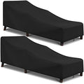 Arcedo Outdoor Chaise Lounge Chair Cover 2 Pack, 68" x 30" x 26" H, Black by ARCEDO