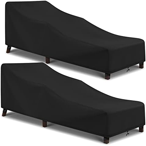 Arcedo Patio Chaise Lounge Cover Waterproof 2 Pack, 80" x 30" x 26" H,Black by ARCEDO