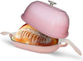 Cast Iron Bread Oven,6 QT Bread Oven,Thick Enameled Loaf Pan with Lid,Bread Pans for Homemade Bread,14.5"Dutch Oven for Bread Baking,Dutch Oven-with Silicone Baking Mat&Recipe,Gifts for Family,Pink by Unknown