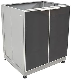 Blue Sky Outdoor Living, OKC3024GD2SKDG, 2-Door Outdoor Kitchen Sink Cabinet – Weather-Resistant Tempered Glass Cabinet Doors – Modular Storage for Patio and Backyard Grilling Stations – Slate Gray - Image 4