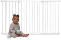 Toddleroo by North States - StepSafe Extra Wide Auto-Close Baby Gate: Pressure or Hardware Mount Metal Safety Gate with Swing Control - Adjustable 29-55 Inches Wide; 30 Inches Tall - White by ToddleroobyNorthStates