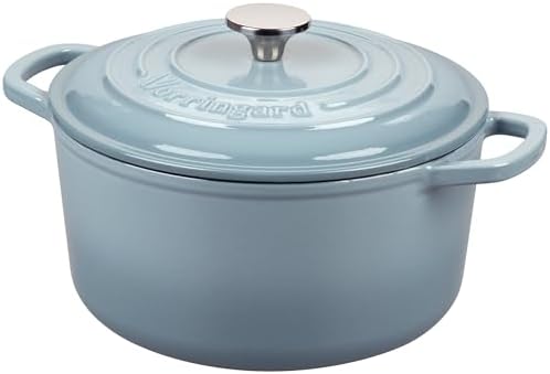 VORRINGARD Enameled Cast Iron Dutch Oven Pot with Lid, for Sourdough Bread Baking, Round Dutch Ovens, 6 Quart, Sea Salt - Image 7