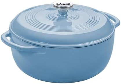 Lodge Essential Enamel Cast Iron Dutch Oven, 6 Quart, Storm Blue by Lodge