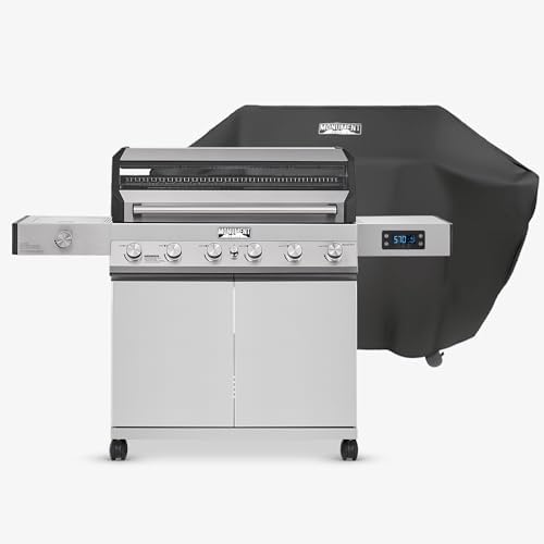 Monument Grills Denali Series, 6-Burner Convertible Natural Gas Smart bbq Grill Stainless Steel Denali 605 with BBQ Cover (Without Conversion Kit) by MonumentGrills