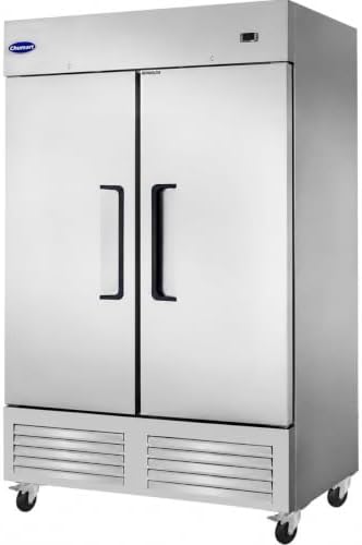 54" W Commercial Refrigerator with 2 door Stainless Steel 49 Cu. Ft Reach-in Refrigerator 6 Adjustable shelves Fan Cooling Fridge for Restaurant, Commercial Kitchen, Shop, ETL Certification by Chumart