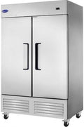 54" W Commercial Refrigerator with 2 door Stainless Steel 49 Cu. Ft Reach-in Refrigerator 6 Adjustable shelves Fan Cooling Fridge for Restaurant, Commercial Kitchen, Shop, ETL Certification by Chumart