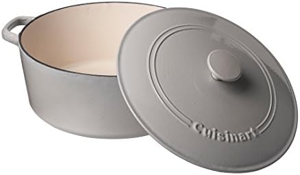 Cuisinart Chef's Classic Enameled Cast Iron Dutch Oven with Lid, Porcelain Enameled Interior, Oven Safe, Induction Compatible, 7-Quart, Round, Cool Grey - Image 2