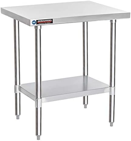 DuraSteel 30x24 Small Stainless Kitchen Island - NSF Outdoor Grill Work Station with Under Shelf - Metal Microwave Stand - For Laundry Room, Kitchen, Garage, Restaurant by DuraSteel