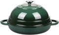 VORRINGARD Cast Iron Enameled Dutch Oven Pot with Lid for Bread Baking, Bread Oven, 6 Quart, Dark Green by Unknown