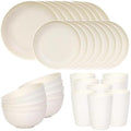 Quatish 32 Piece Plates and Bowl Set for 8, Dinnerware Dish Set for Kitchen by Quatish