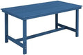 FUNBERRY Outdoor Dining Table, HDPE 6-Person Patio Table with Umbrella Hole by FUNBERRY