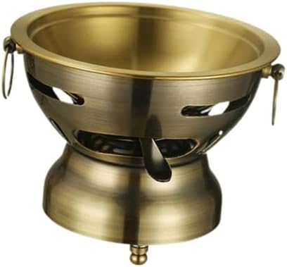 Shabu Pot Chafing Dish Stainless Steel Stew Pot Single Person Hotpot Portable Hot Pots Stockpot for Restaurant Home Parties, copper - Image 7