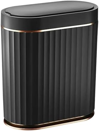 ELPHECO Black Bathroom Trash Can with Lid 2 Gallon Sensor Trash Bin, Automatic Narrow Garbage Can, Waterproof Smart Trash Can, Slim Motion Sensor Waste Bins for Bathroom, Living Room, Office by ELPHECOUSA