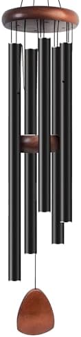 Bursvik 42" Aluminum Wind Chimes for Outside (Black), 5 Heavy Duty Tubes by BursvikWindChimes