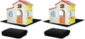 Outdoor Playhouse Mat - 53'' x 53'' Portable Outdoor Play House Activity Rug with Non Slip Backing Felt Outside Game House Play Mat Playhouse Pad Rug for Outside Home Floor (Pack of 2) by BOUTICOL