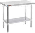 DuraSteel 30x48 Stainless Steel Work Table - NSF Certified Commercial Prep Table w/Adjustable Under Shelf - Kitchen Island, Outdoor Grill Stand, Laundry Folding & Garage Workbench - 350 lb Capacity by DuraSteel