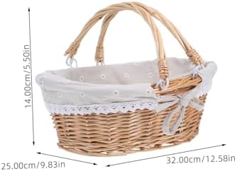 Wicker Storage Basket with Handles for Home Kitchen Organizing Xmas - Image 2