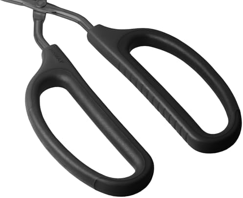 HINMAY 12" Stainless Steel Scissor Tongs with Comfort-Grip Handle (Black) - Image 4