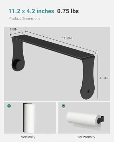 Paroto Magnetic Paper Towel Holder for Fridge, No Drilling, Black - Image 7