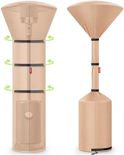 QH.HOME Patio Heater Cover,Waterproof Tear-Resistant 89"x 33"x19",Camel by QHHOME