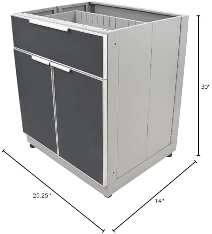 Blue Sky Outdoor Living, OKC3024GDR1DG, 2-Door, 1-Drawer Outdoor Kitchen Cabinet – Durable Weather-Resistant Storage for Patios, Backyards, and Grilling Stations – Slate Gray - Image 3