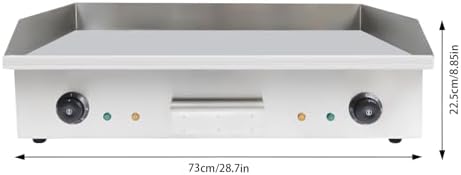 29" Commercial Electric Griddle, 3000W 110V Countertop Flat Top Grill, Non-Stick Stainless Steel, Adjustable Temperature – Heavy Duty for Restaurants, Outdoor Cooking, BBQ - Image 3
