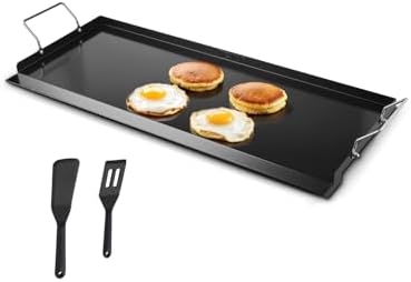 VEVOR Carbon Steel Griddle, 32x14 inch Universal Flat Top Rectangular Plate, Gas Grill Griddle for BBQ Grill, Teppanyaki, Portable Family Cookware with Handle, for Camping Tailgating Party by VEVOR