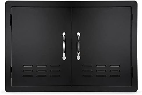 Stanbroil 30" x 21" Double Access Door for Outdoor Kitchen, Black Steel by Stanbroil