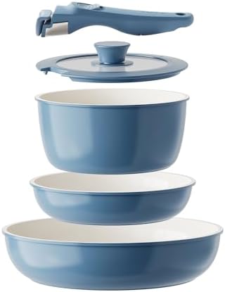 Redchef Nonstick Ceramic Cookware Set, Non Toxic Pots and Pans Set, 5 Pcs by Redchef